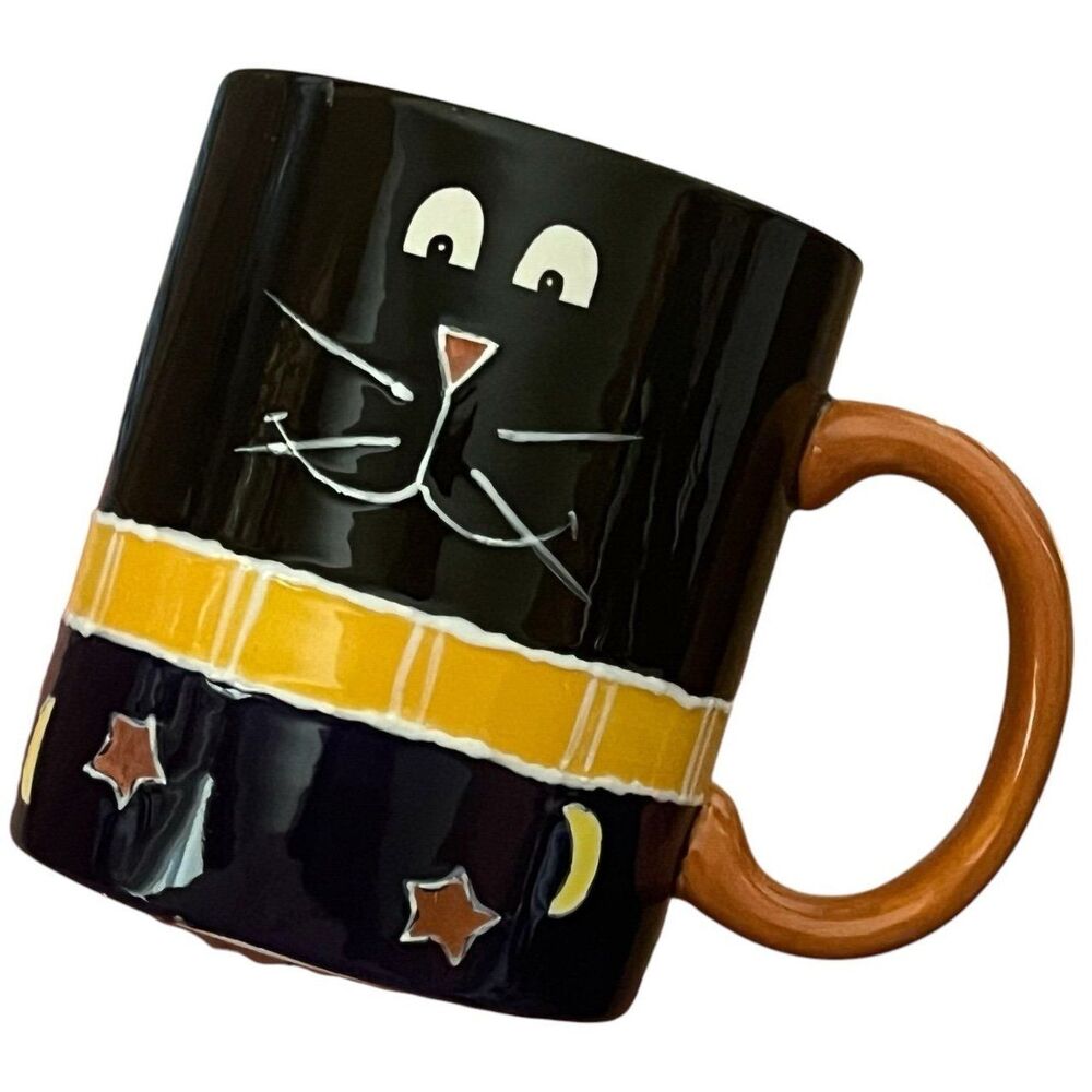 Vintage Sonoma Black Cat Moon and Star Mug